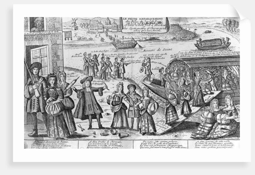 The Sad Embarkation of the Prostitutes of Paris to the French Colonies of New Orleans and their Farewells to their Doctors, Apothecaries and Lovers by French School