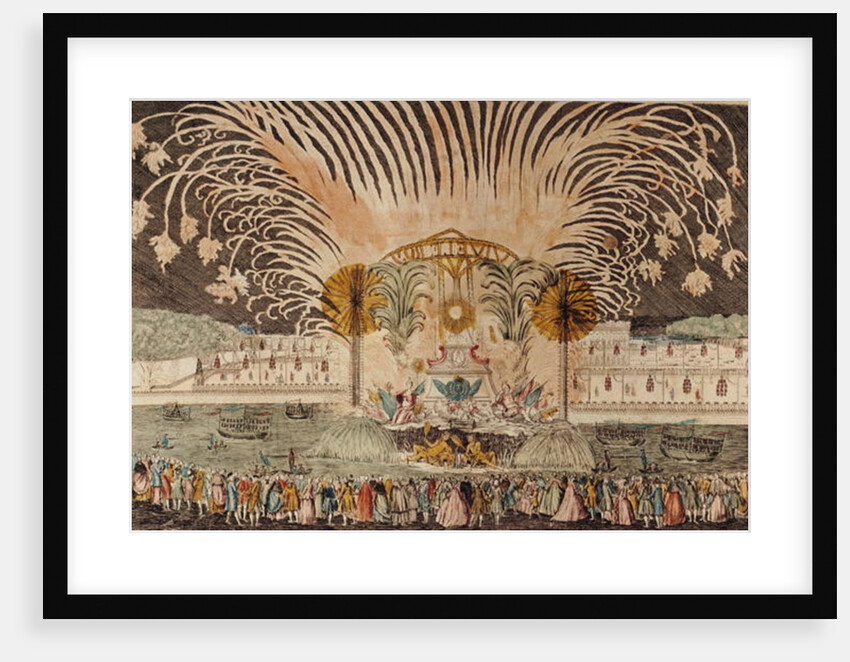 Firework Display in the Place Louis XV on the Occasion of the Dedication of the Equestrian Statue of the King, 20th June 1763 by French School