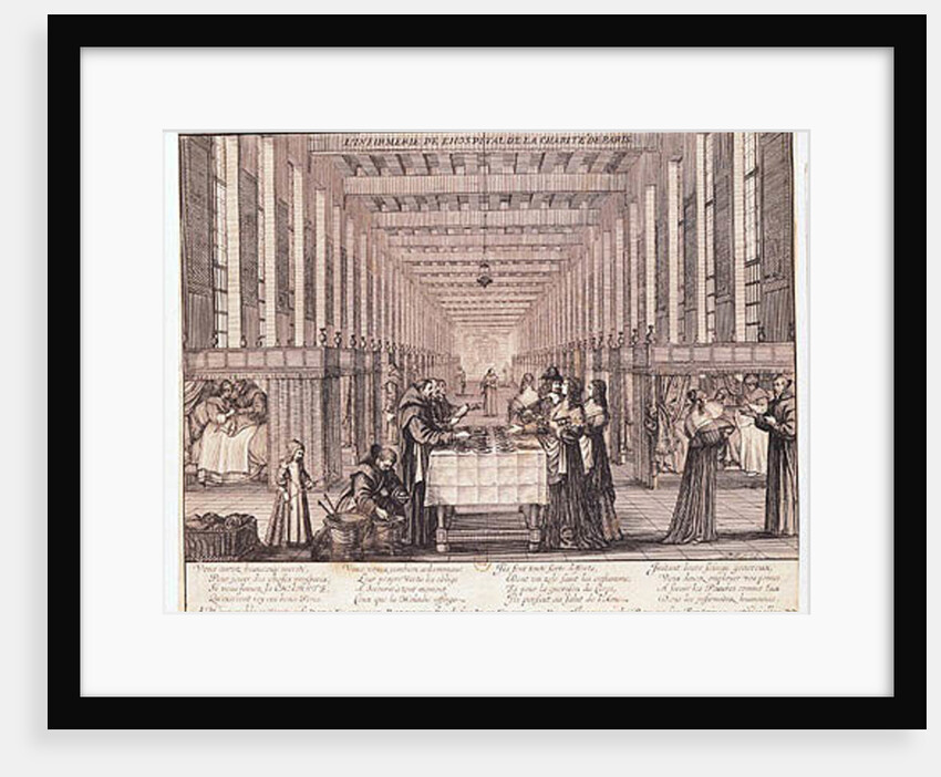The Infirmary of the Sisters of Charity during a visit of Anne of Austria 1635 by Abraham Bosse
