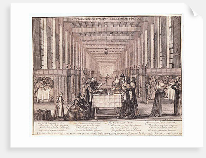 The Infirmary of the Sisters of Charity during a visit of Anne of Austria 1635 by Abraham Bosse