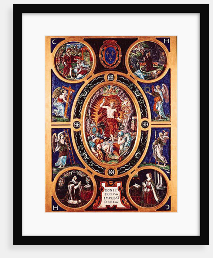 Altarpiece of Sainte-Chapelle, depicting the Resurrection, enamelled by Leonard Limosin 1553 by Nicolo dell' Abate