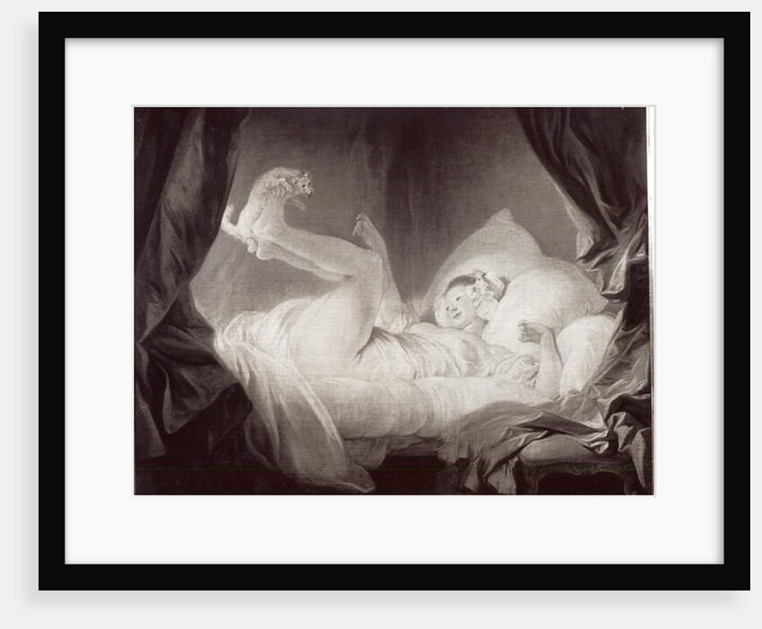 La Gimblette or Young Girl Making her Dog Dance on her Bed by Jean-Honore Fragonard