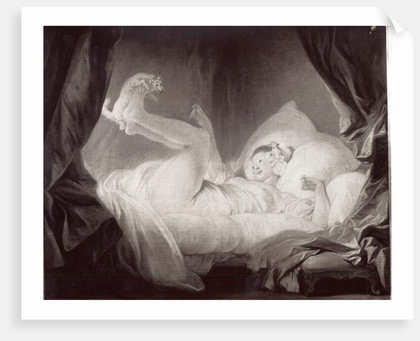 La Gimblette or Young Girl Making her Dog Dance on her Bed by Jean-Honore Fragonard
