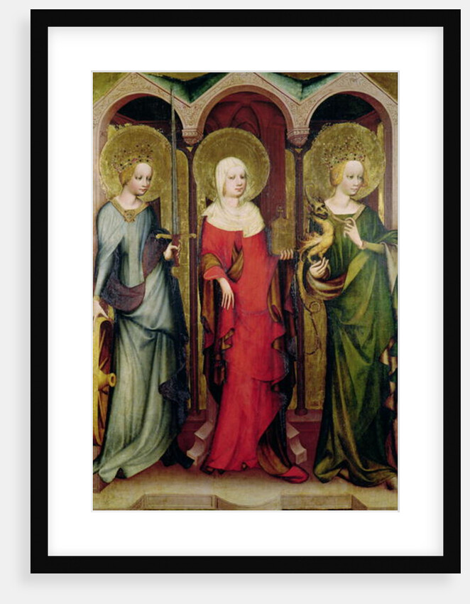 St. Catherine of Alexandria, St. Mary Magdalene and St. Margaret of Antioch, c.1380 by Master of the Trebon Altarpiece