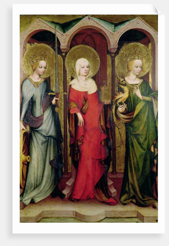 St. Catherine of Alexandria, St. Mary Magdalene and St. Margaret of Antioch, c.1380 by Master of the Trebon Altarpiece