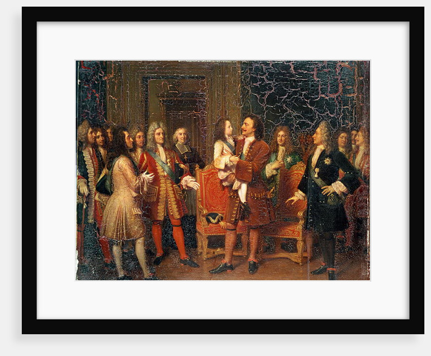 Louis XV Visiting Peter I the Great at l'Hotel de Lesdiguieres, 10th May 1717 by Louise Marie Jeanne Hersent