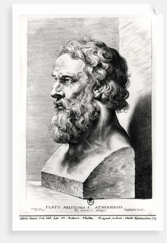 Bust of Plato engraved by Lucas Emil Vorsterman by Peter Paul Rubens