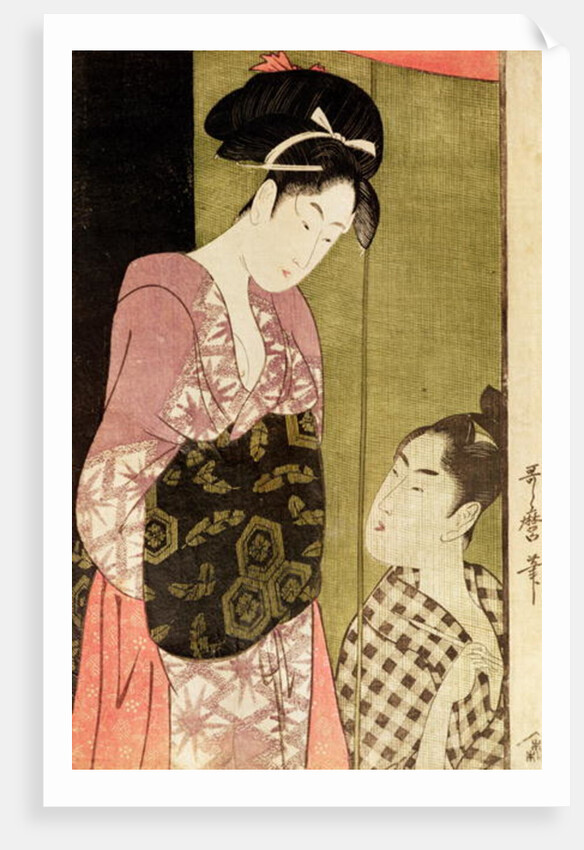 A Man Painting a Woman by Kitagawa Utamaro