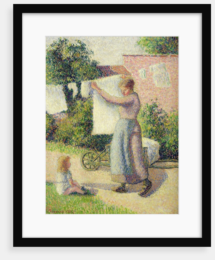 Woman Hanging up the Washing, 1887 by Camille Pissarro