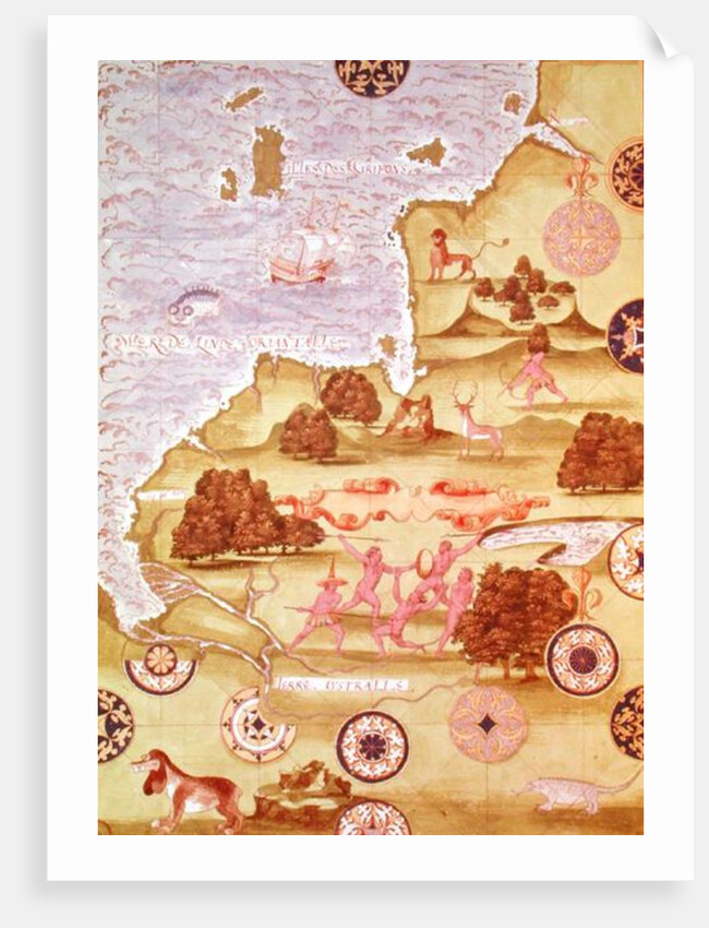 Fol.34v Map of Australia by Guillaume Le Testu