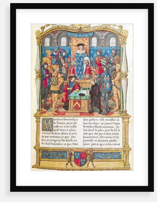 Ms 18 fol 1r Presentation of the Memoirs to Louis XI by French School