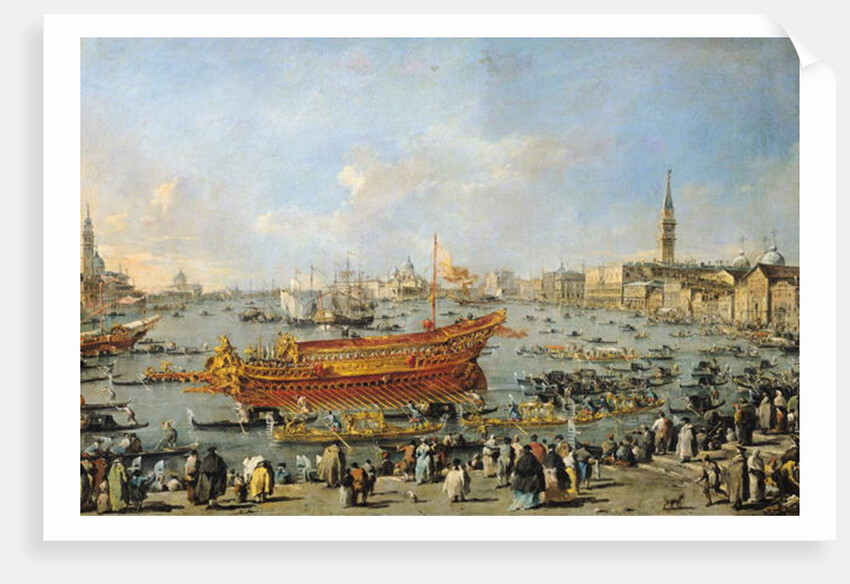 Departure of the 'Bucentaur' for the Lido on Ascension Day, 1766-70 by Francesco Guardi
