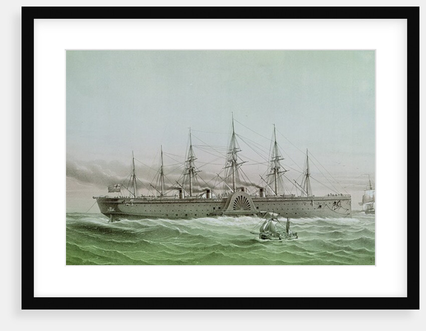 The Great Eastern Laying Electrical Cable between Europe and America, 1858 by Louis Lebreton