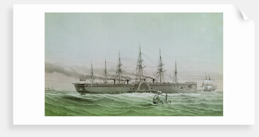 The Great Eastern Laying Electrical Cable between Europe and America, 1858 by Louis Lebreton