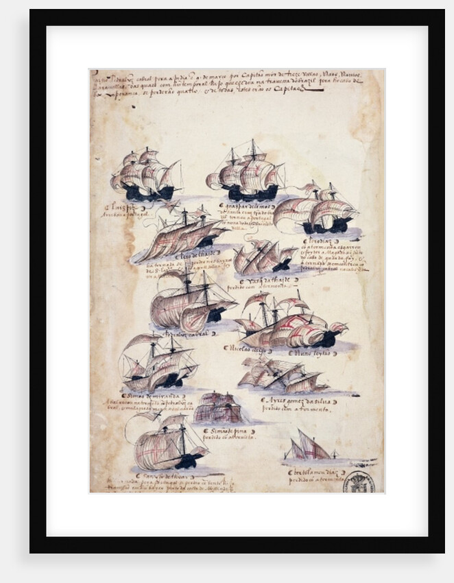 Pedro Alvares Cabral Arriving in Brazil in 1500 by Portuguese School