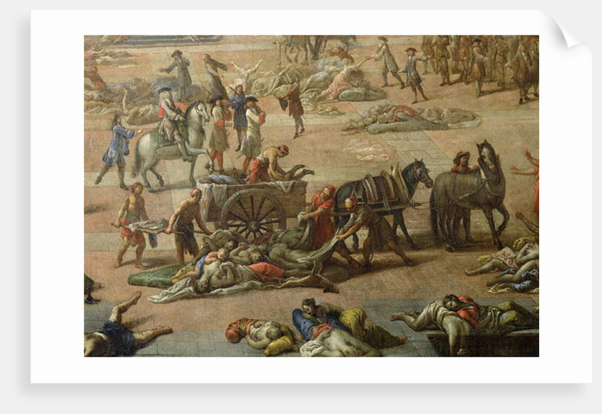 View of the Town Hall, Marseilles, during the Plague of 1720 by Michel Serre