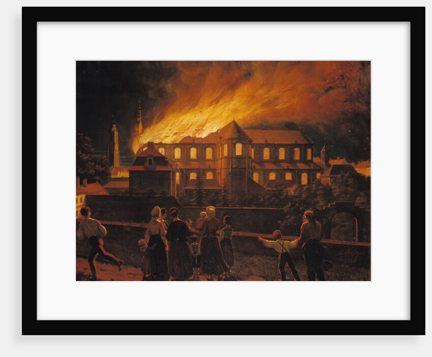 Fire at Cambrai Cathedral, 9th September 1859 by Abel Berger