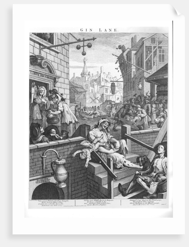 Gin Lane, 1751 by William Hogarth