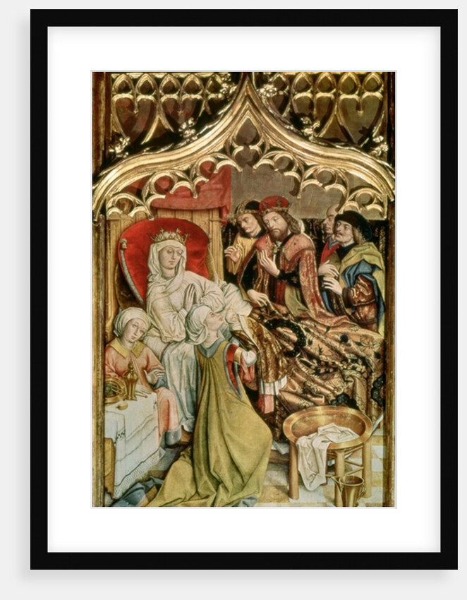 The St. Elizabeth Altarpiece, detail depicting the birth of St. Elizabeth 1474-77 by Master of the Legend of St. Elizabeth