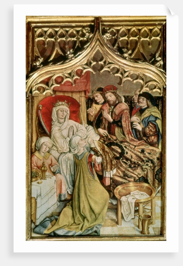 The St. Elizabeth Altarpiece, detail depicting the birth of St. Elizabeth 1474-77 by Master of the Legend of St. Elizabeth