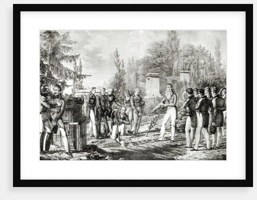 Students from the Ecole Polytechnique at the tomb of Gaspard Monge, September 1818 by Hippolyte Lecomte