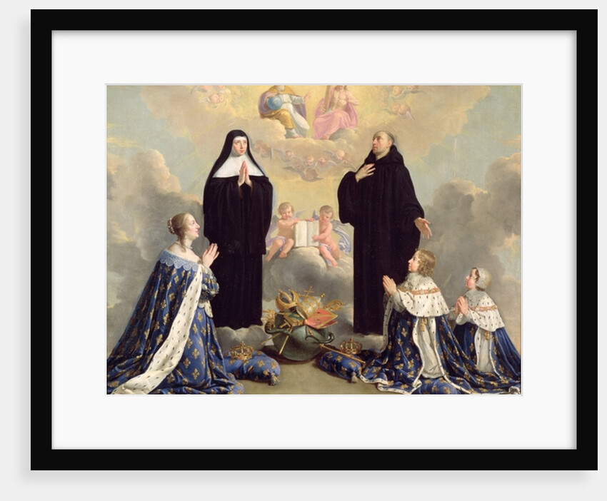 Anne of Austria and her Children at Prayer with St. Benedict and St. Scholastica, 1646 by Philippe de Champaigne