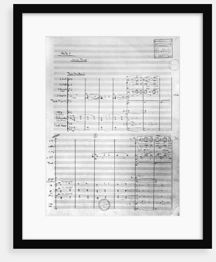 Score sheet of Act 1 of 'Pelleas and Melisande', 1902 by Claude Debussy