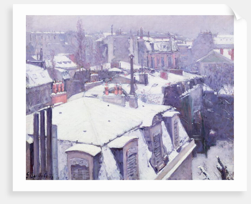 View of Roofs or Roofs under Snow, 1878 by Gustave Caillebotte