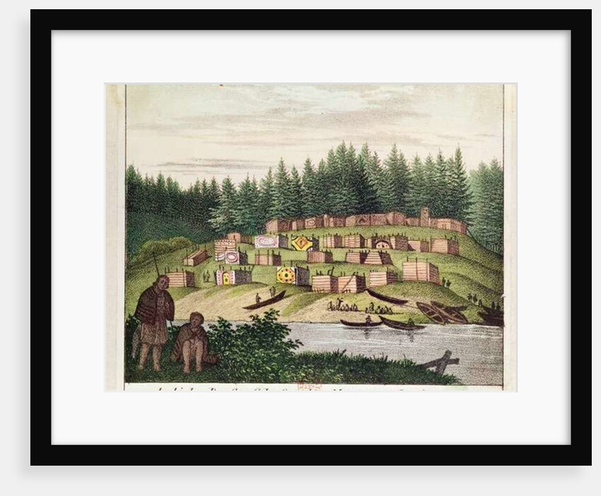 Indian Encampment on Quadra Island, Vancouver Islands by German School
