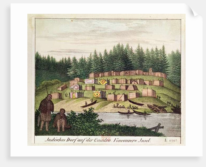 Indian Encampment on Quadra Island, Vancouver Islands by German School