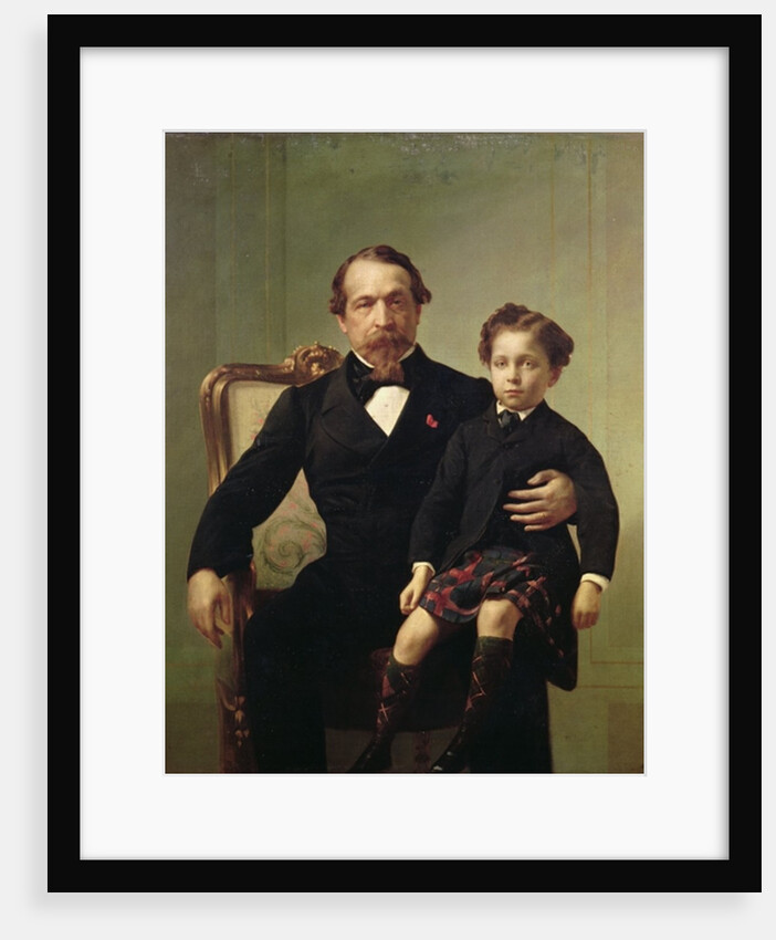 Portrait of the Emperor Louis-Napoleon Bonaparte and his son, Prince Napoleon Eugene Louis Jean Joseph Bonaparte by French School