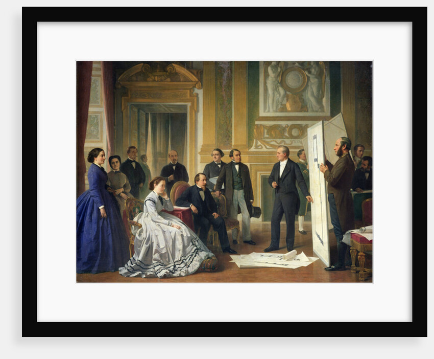 Louis Visconti Presenting the New Plans for the Louvre to Napoleon III 1853 by Jean Baptiste Ange Tissier
