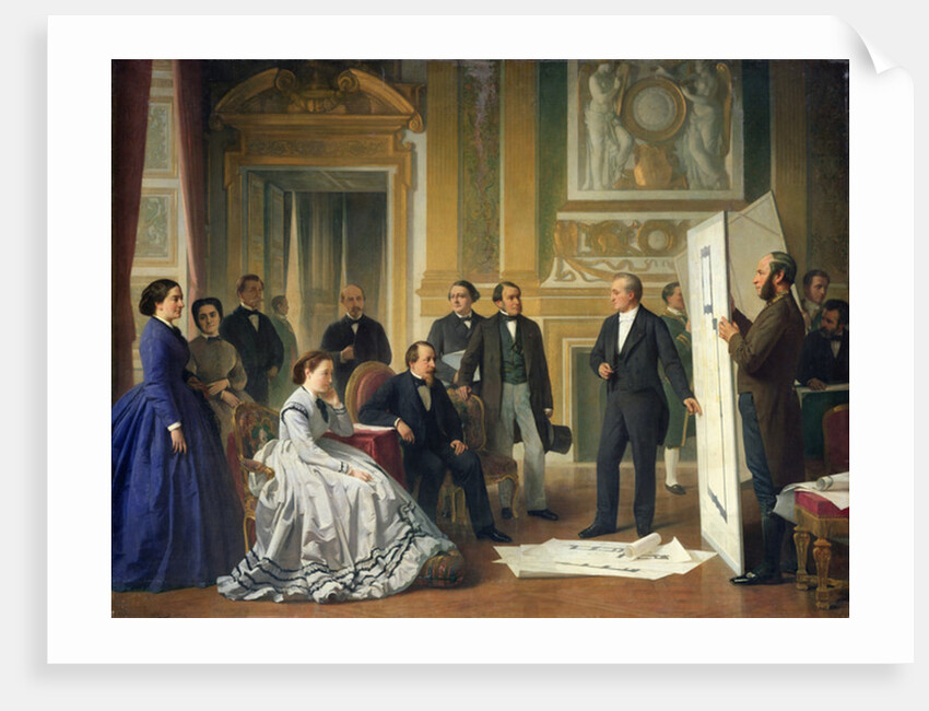 Louis Visconti Presenting the New Plans for the Louvre to Napoleon III 1853 by Jean Baptiste Ange Tissier