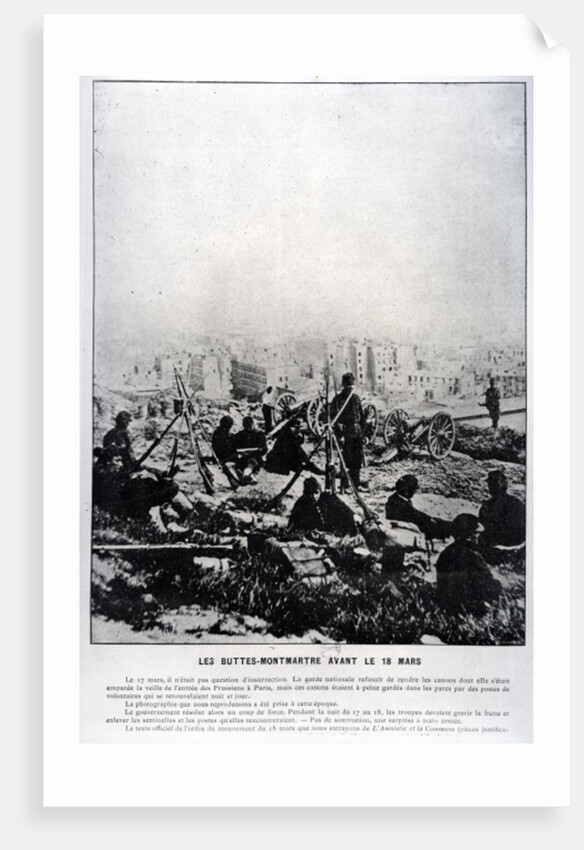 Cannons on the Buttes-Montmartre on the Eve of the 18th March, 1871 by French School