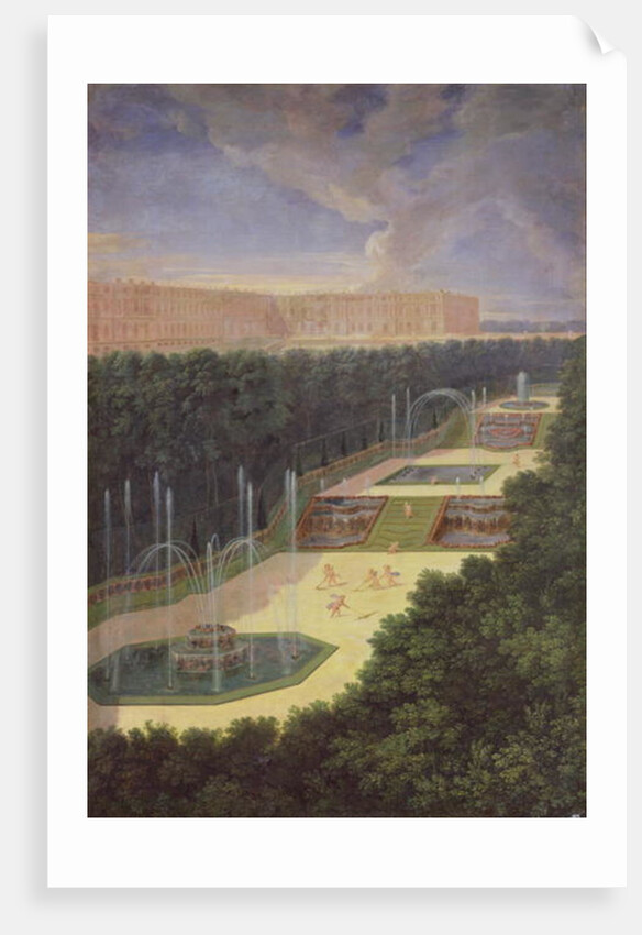 The Groves of Versailles, Perspective View of the Three Fountains with Cherubs Raking and Watering, 1688 by Jean the Younger Cotelle