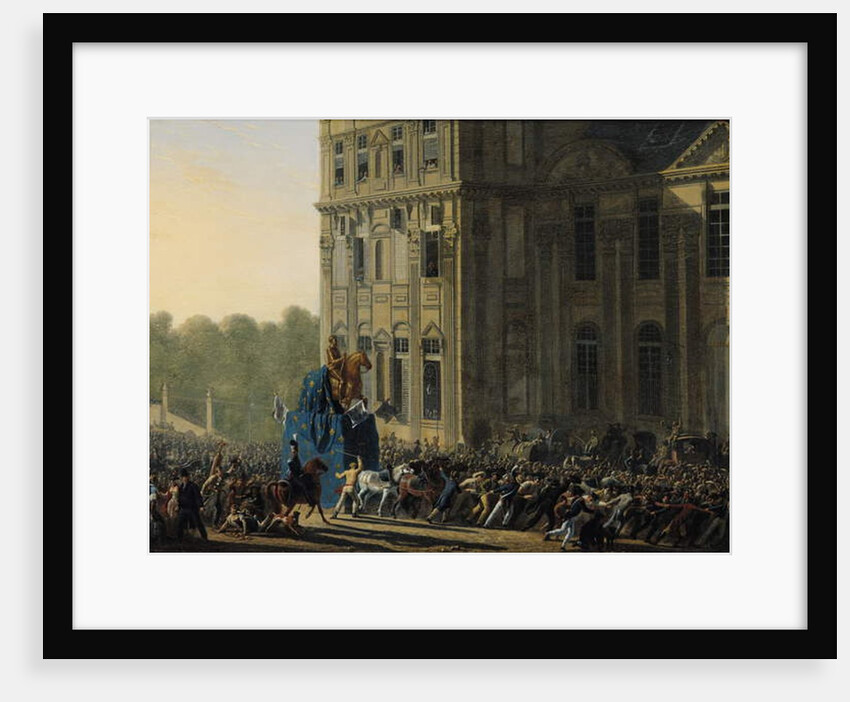 Transporting the Statue of Henri IV in Front of the Flora Pavilion of the Louvre, 1818 by Adolphe Roehn