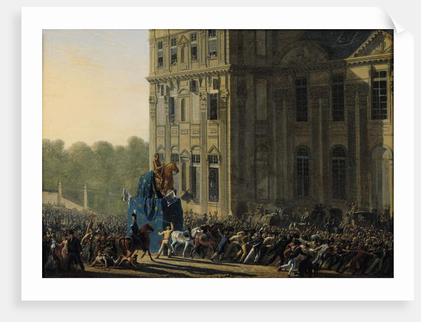 Transporting the Statue of Henri IV in Front of the Flora Pavilion of the Louvre, 1818 by Adolphe Roehn