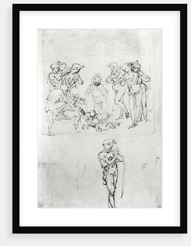 Figural Studies for the Adoration of the Magi, c.1481 by Leonardo da Vinci