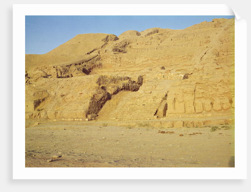 View of the steps, terraces and Zoroastrian temple by School Afghan