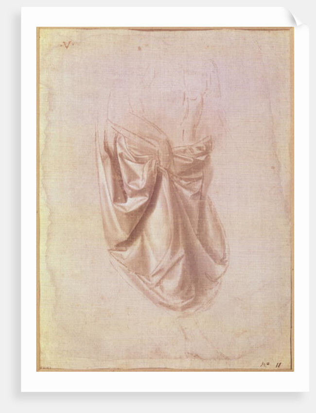 Drapery study by Leonardo da Vinci