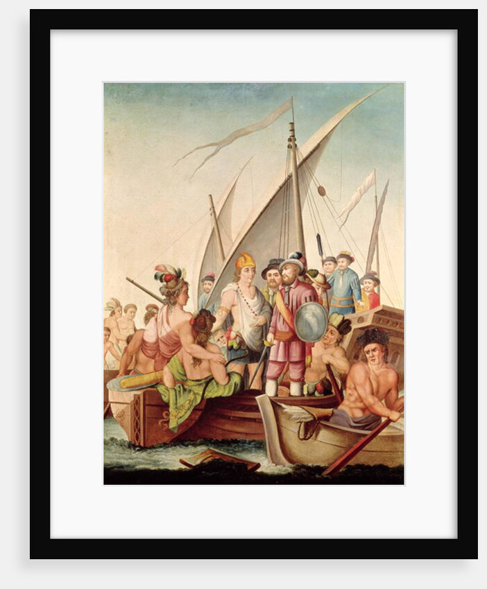 The Arrival of Hernando Cortes in Mexico by Spanish School