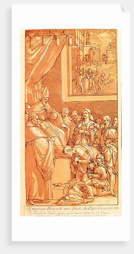Emperor Henri IV at the feet of Pope Gregory VII by Federico Zuccari or Zuccaro