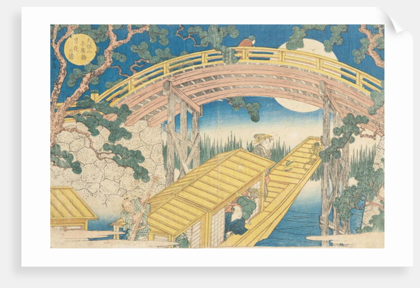 Fan Bridge by Moonlight by Yashima Gakutei
