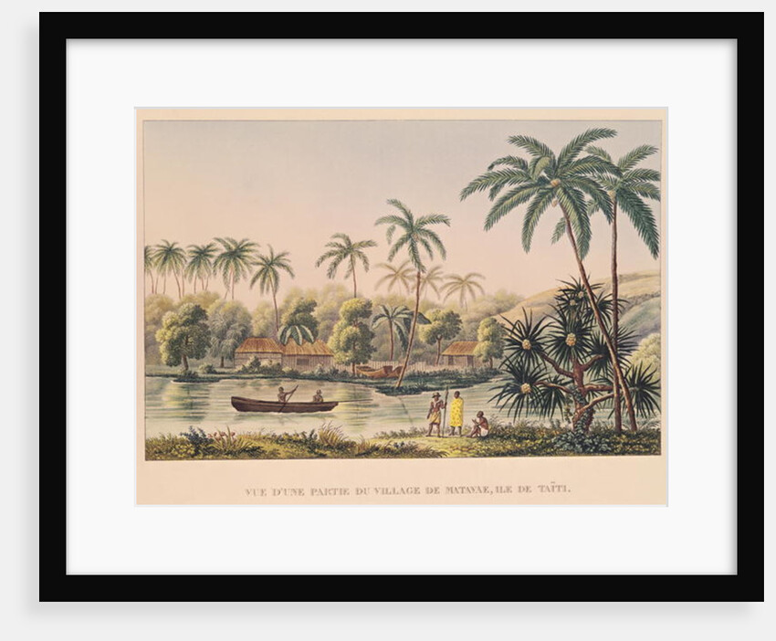 Village of Matavae, Tahiti, 19th century by French School