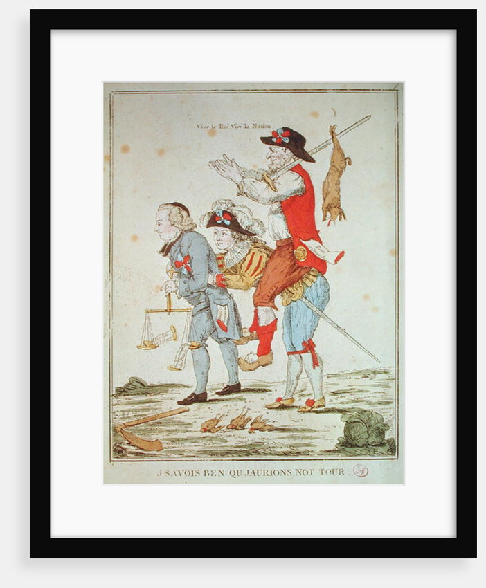 Je Savais Bien Que Nous Aurions Notre Tour, caricature depicting the Three Orders, 1789 by French School