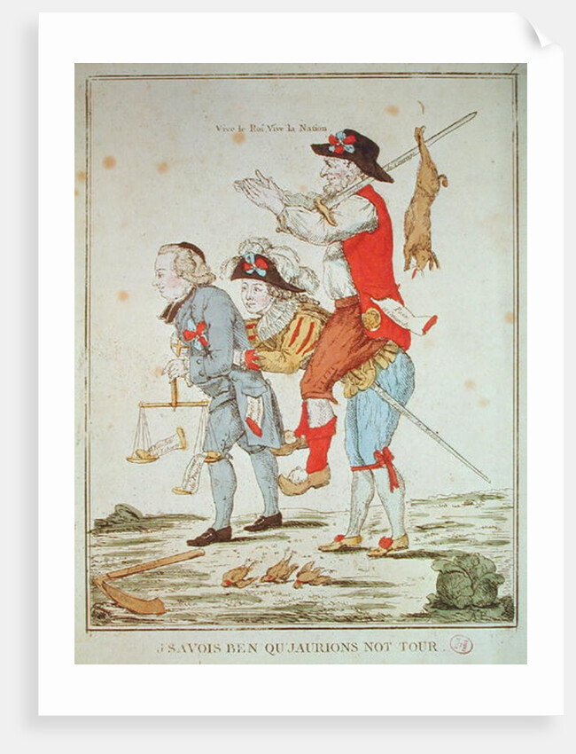 Je Savais Bien Que Nous Aurions Notre Tour, caricature depicting the Three Orders, 1789 by French School