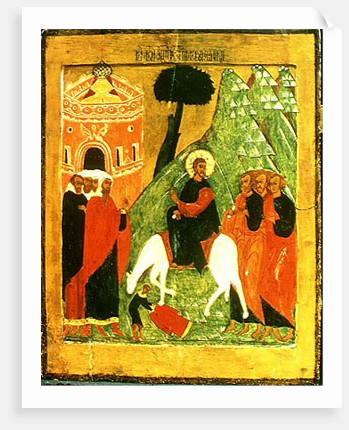 Icon depicting Christ's Entry into Jerusalem by Russian School