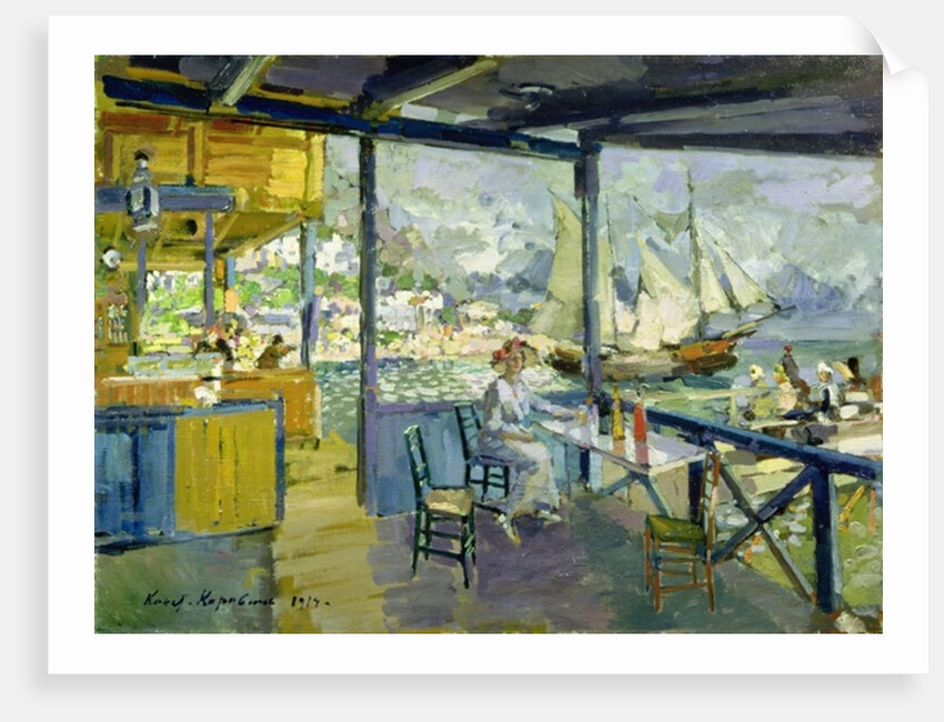 A Cafe in Gursuph, 1914 by Konstantin Alekseevich Korovin