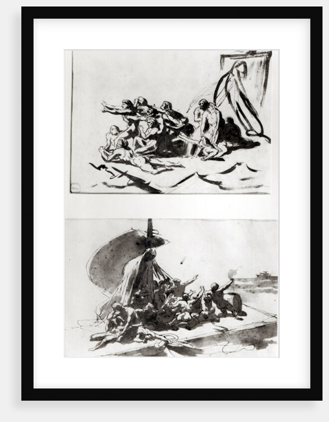 Two sketches for The Raft of the Medusa, c.1819 by Theodore Gericault