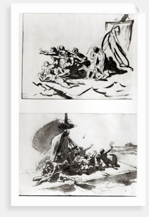 Two sketches for The Raft of the Medusa, c.1819 by Theodore Gericault
